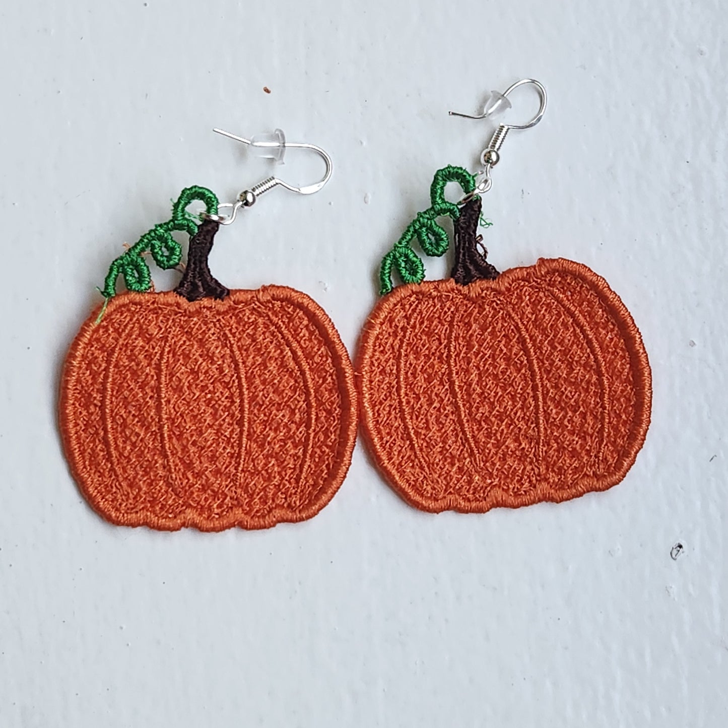 Pumpkin Embroidered Earrings
