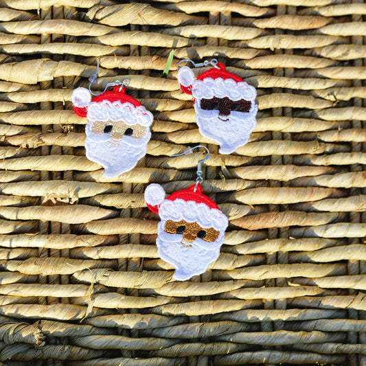 Santa Claus Embroidered Earrings
