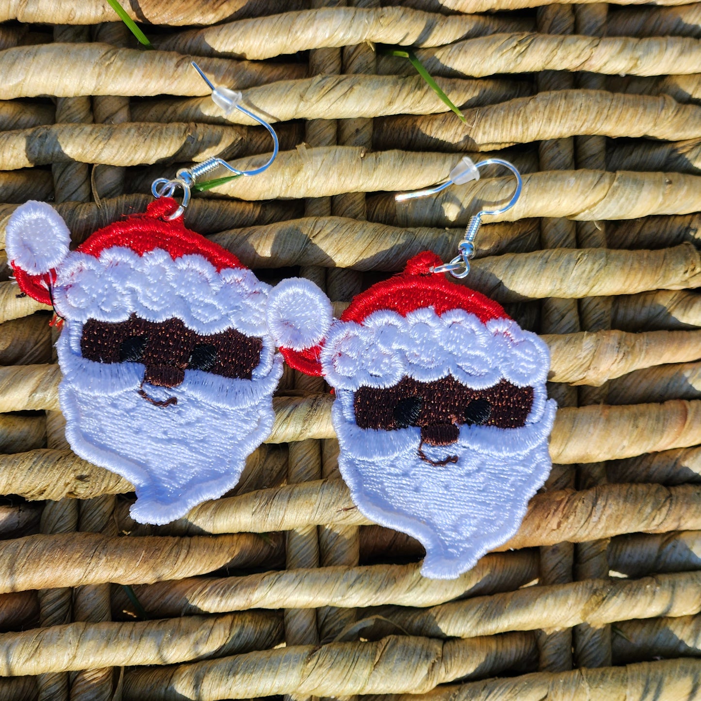 Santa Claus Embroidered Earrings