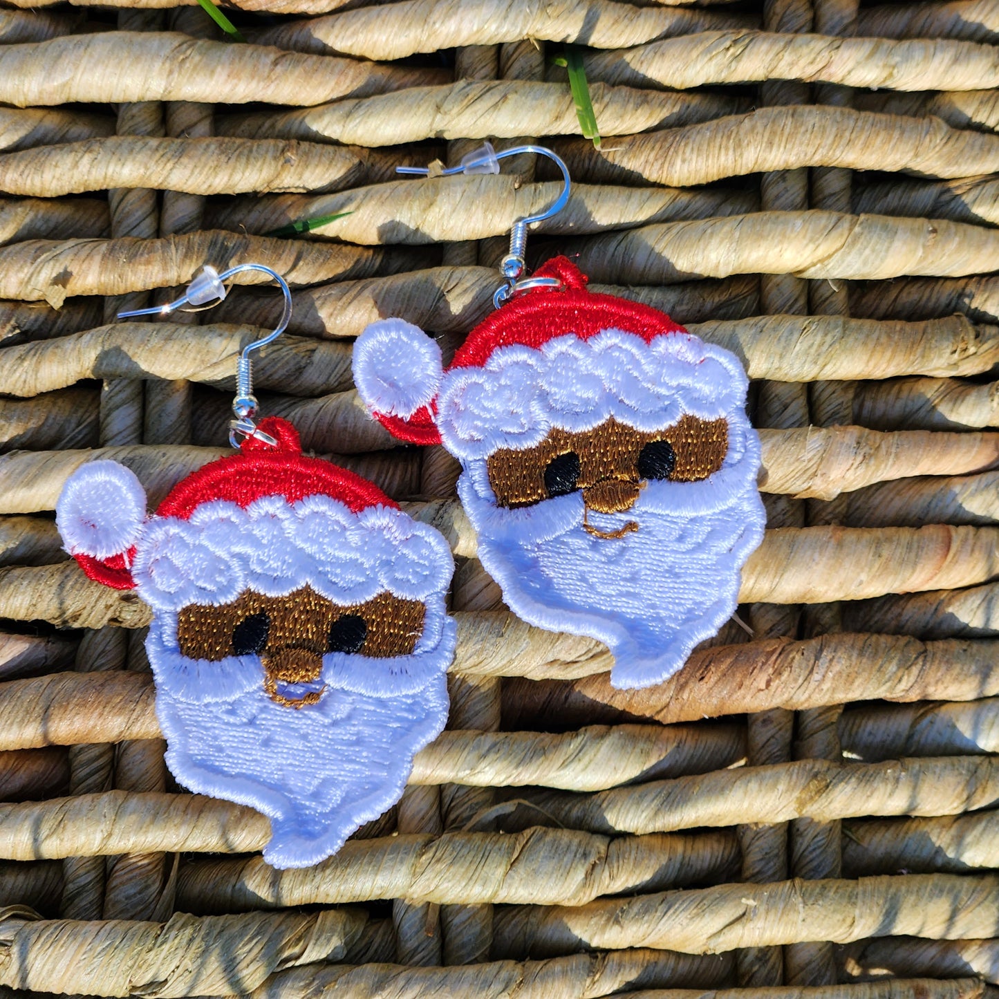 Santa Claus Embroidered Earrings