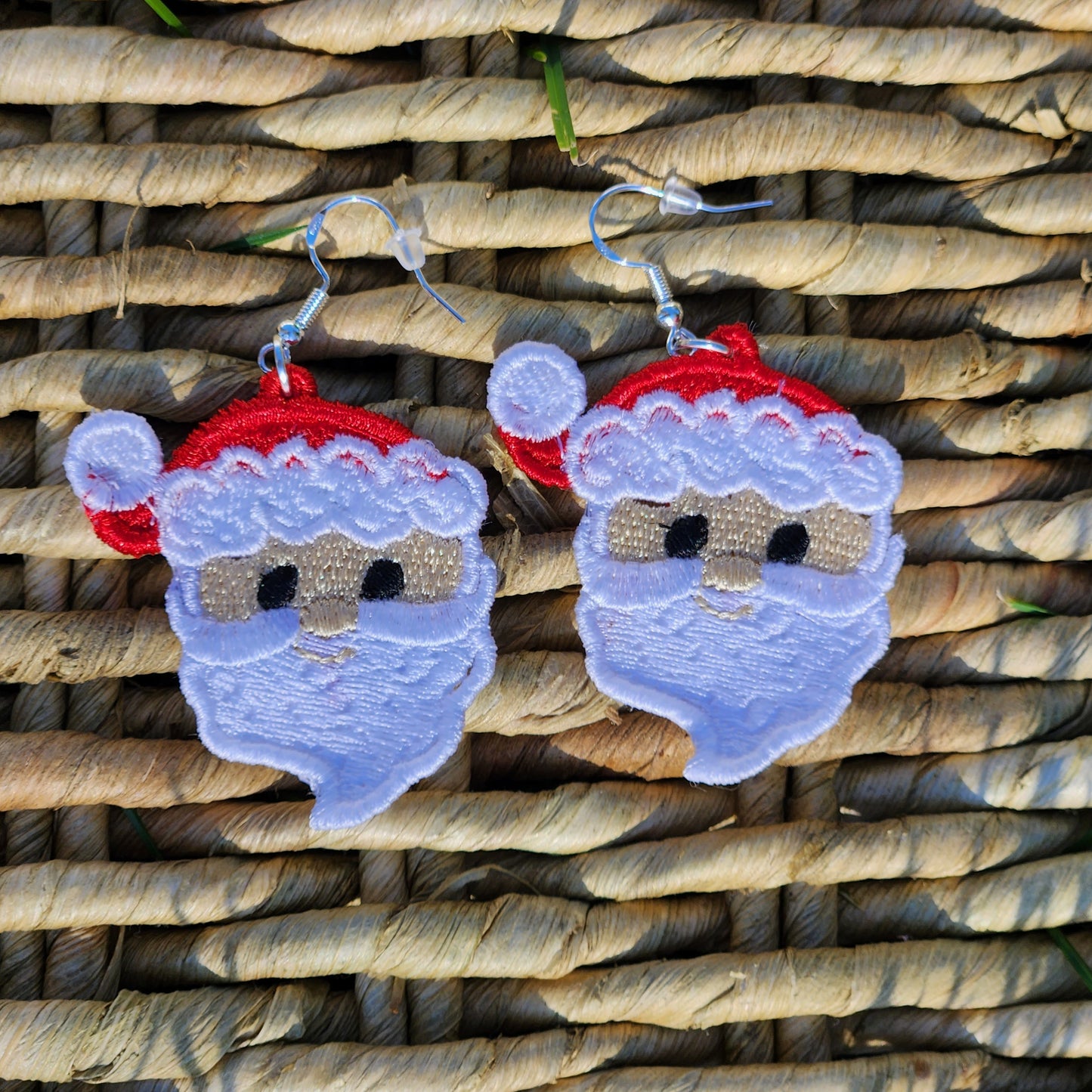 Santa Claus Embroidered Earrings