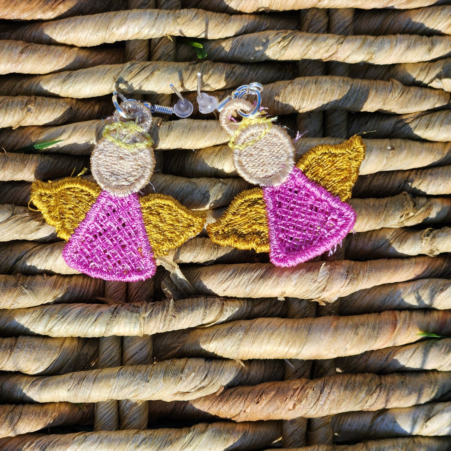 Angel Embroidered Earrings