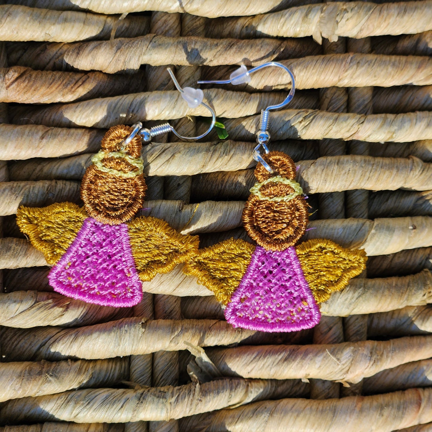 Angel Embroidered Earrings