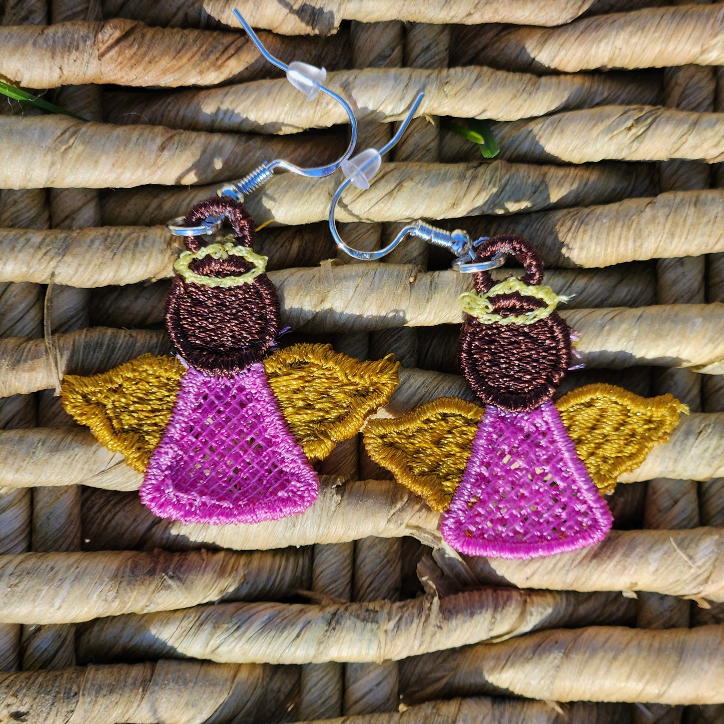 Angel Embroidered Earrings