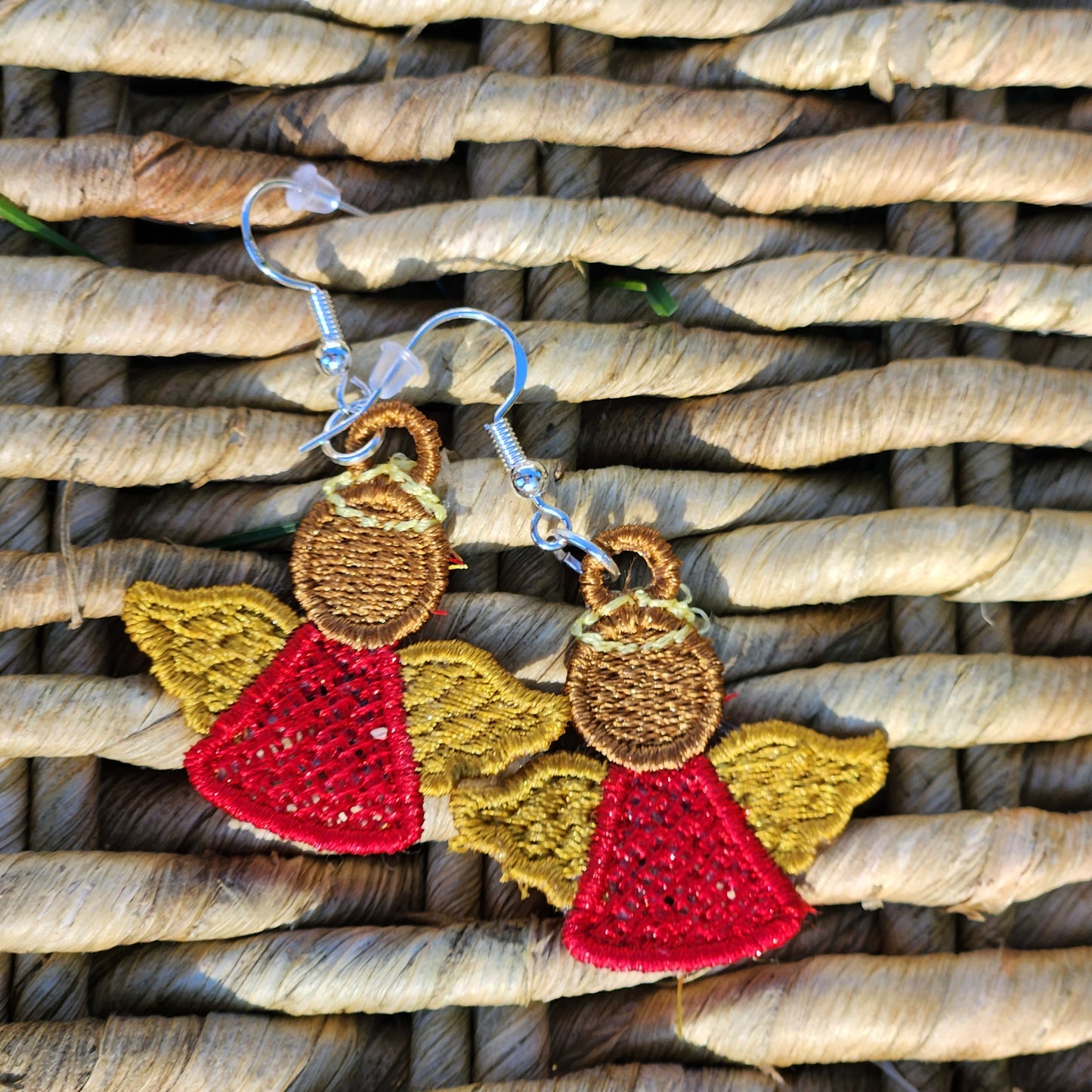 Angel Embroidered Earrings