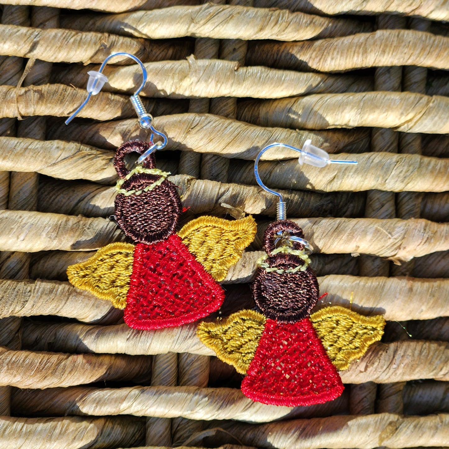 Angel Embroidered Earrings