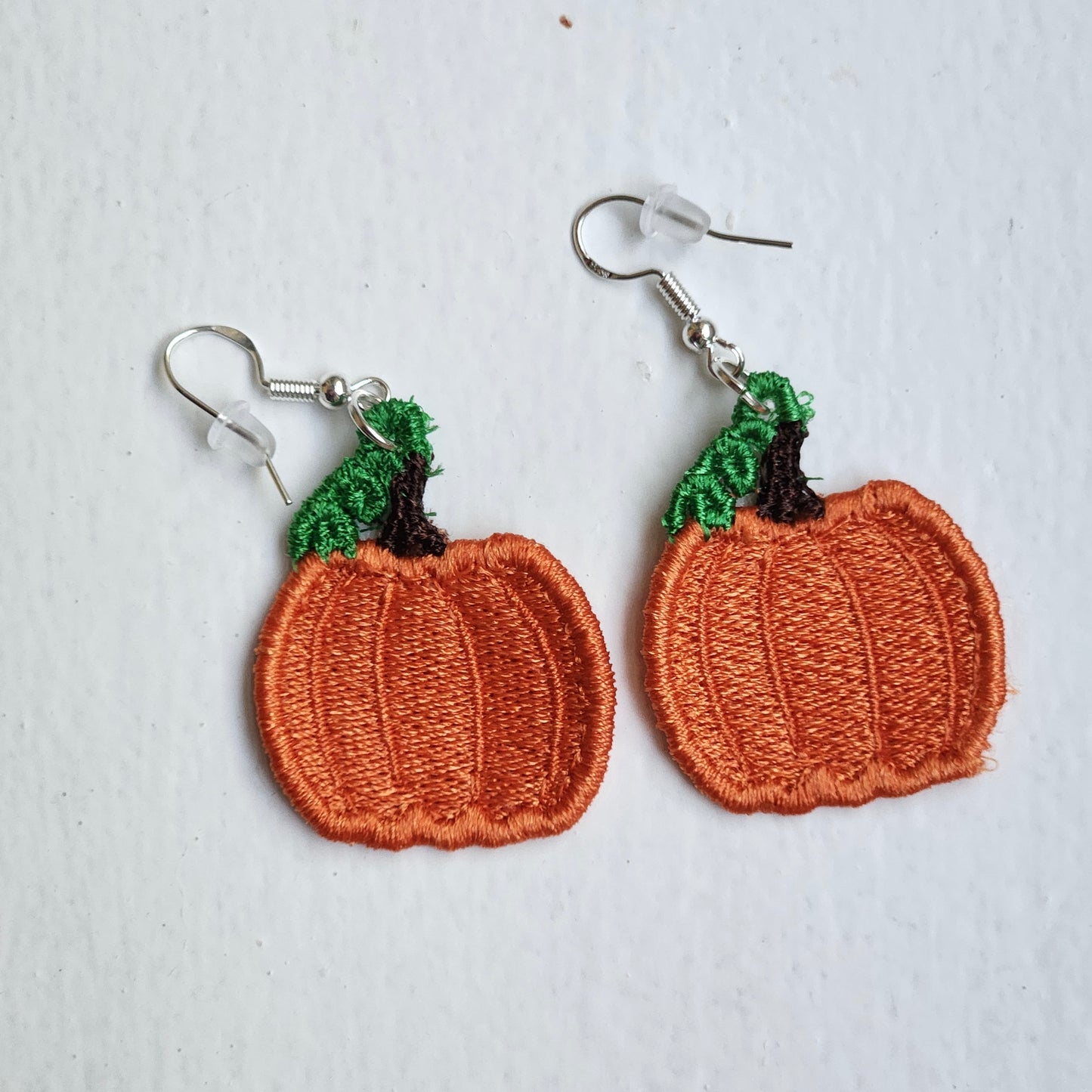 Pumpkin Embroidered Earrings
