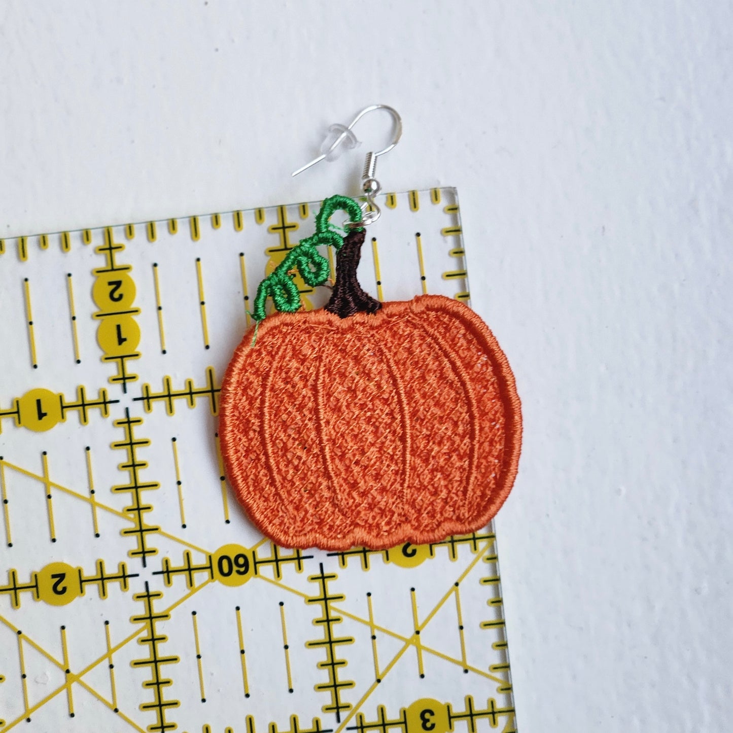 Pumpkin Embroidered Earrings