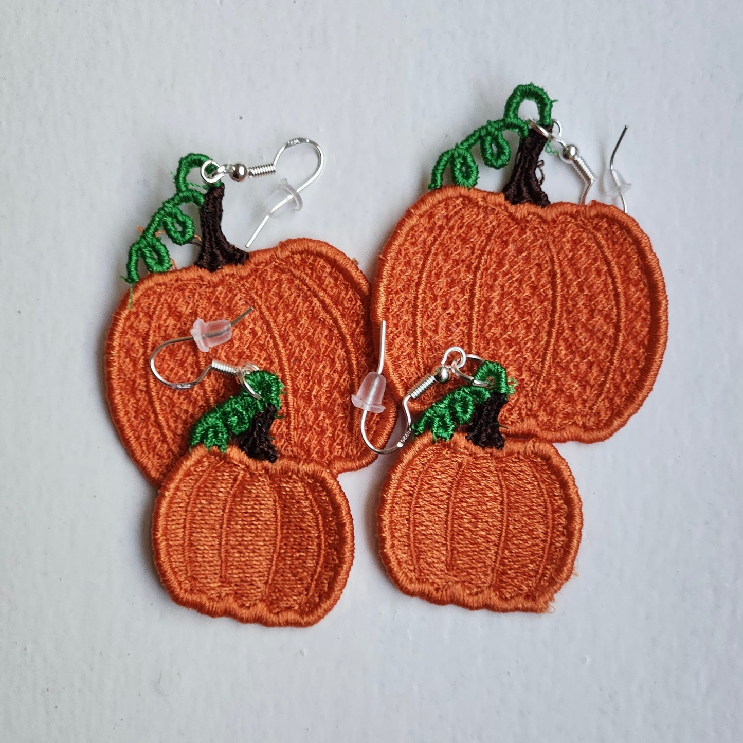 Pumpkin Embroidered Earrings