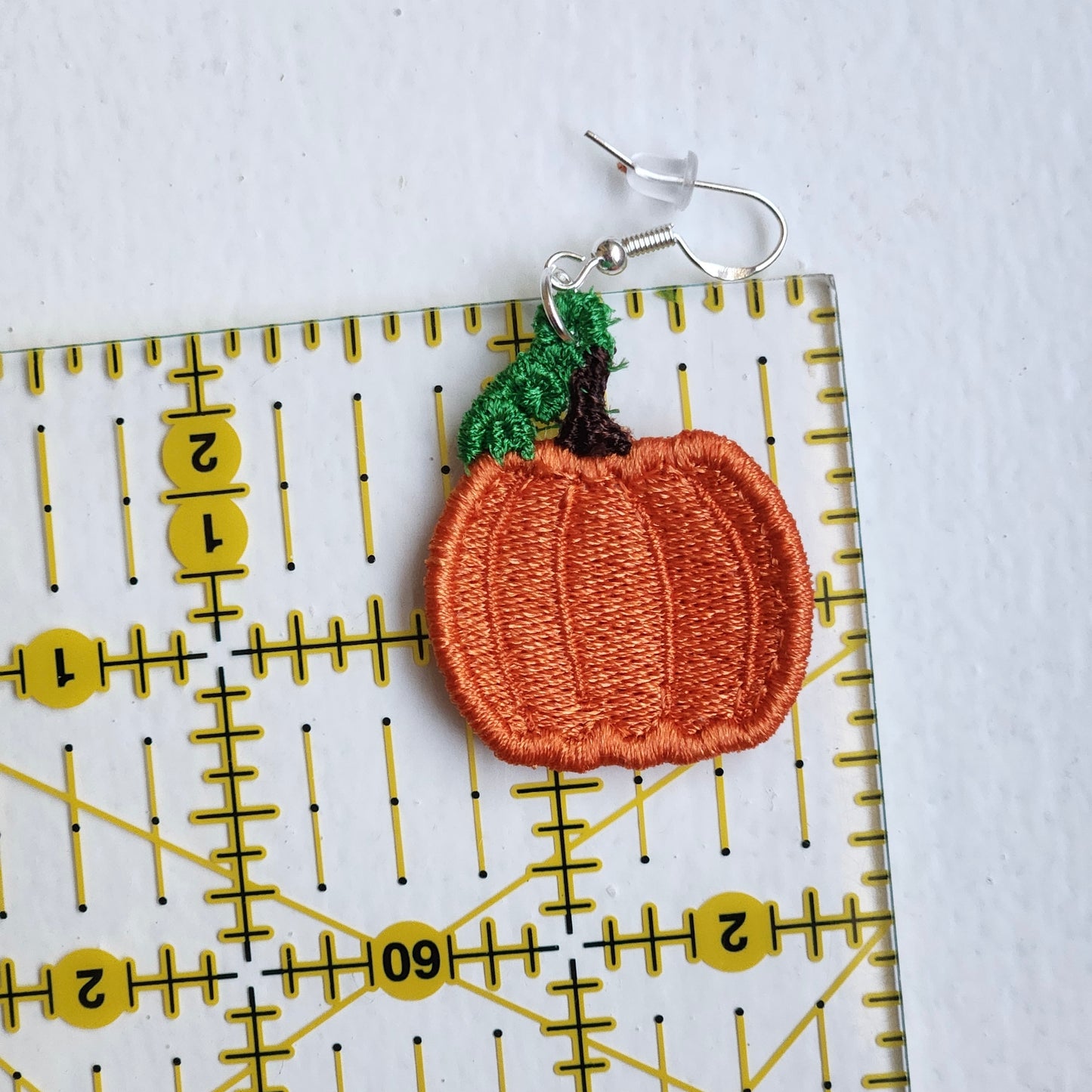 Pumpkin Embroidered Earrings
