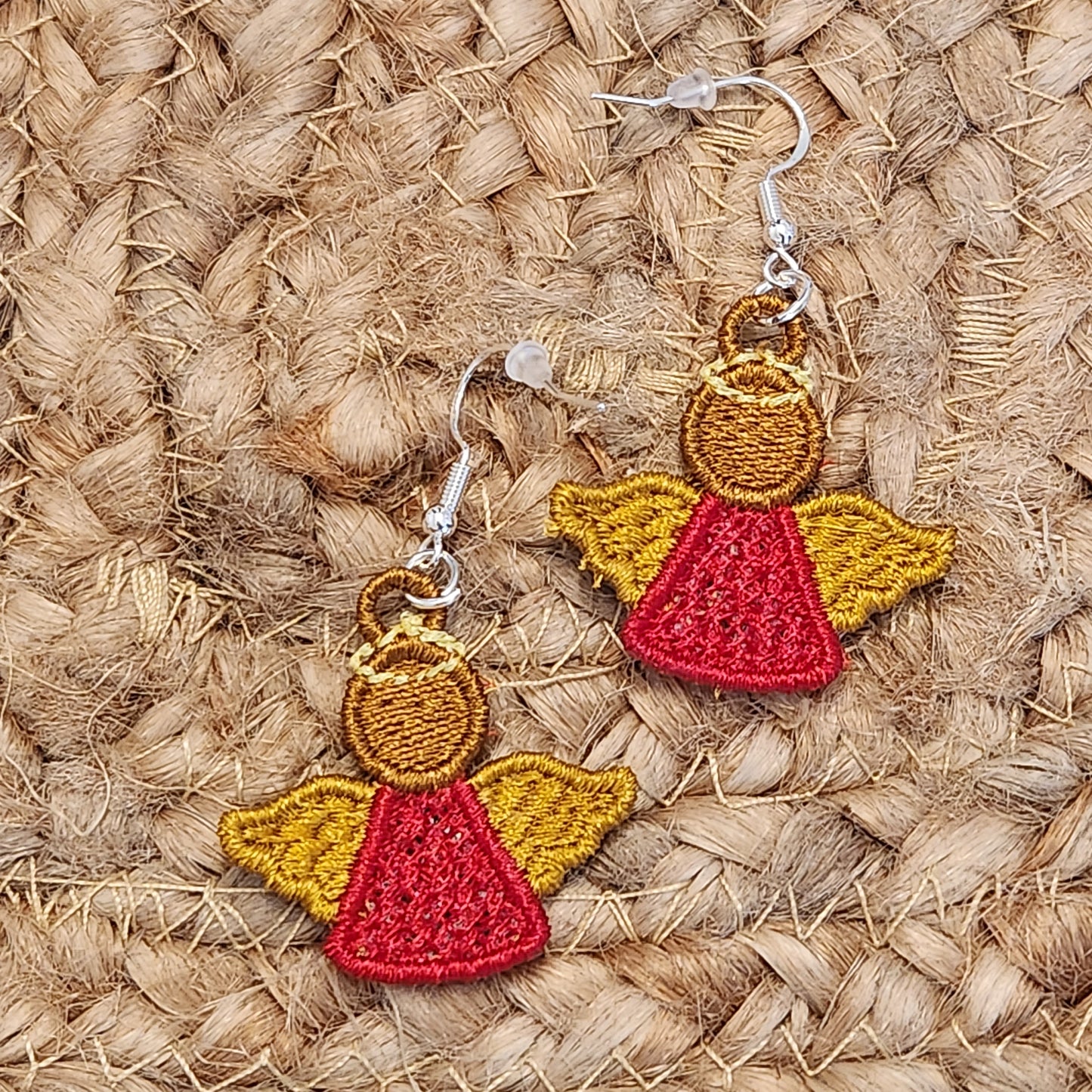 Angel Embroidered Earrings