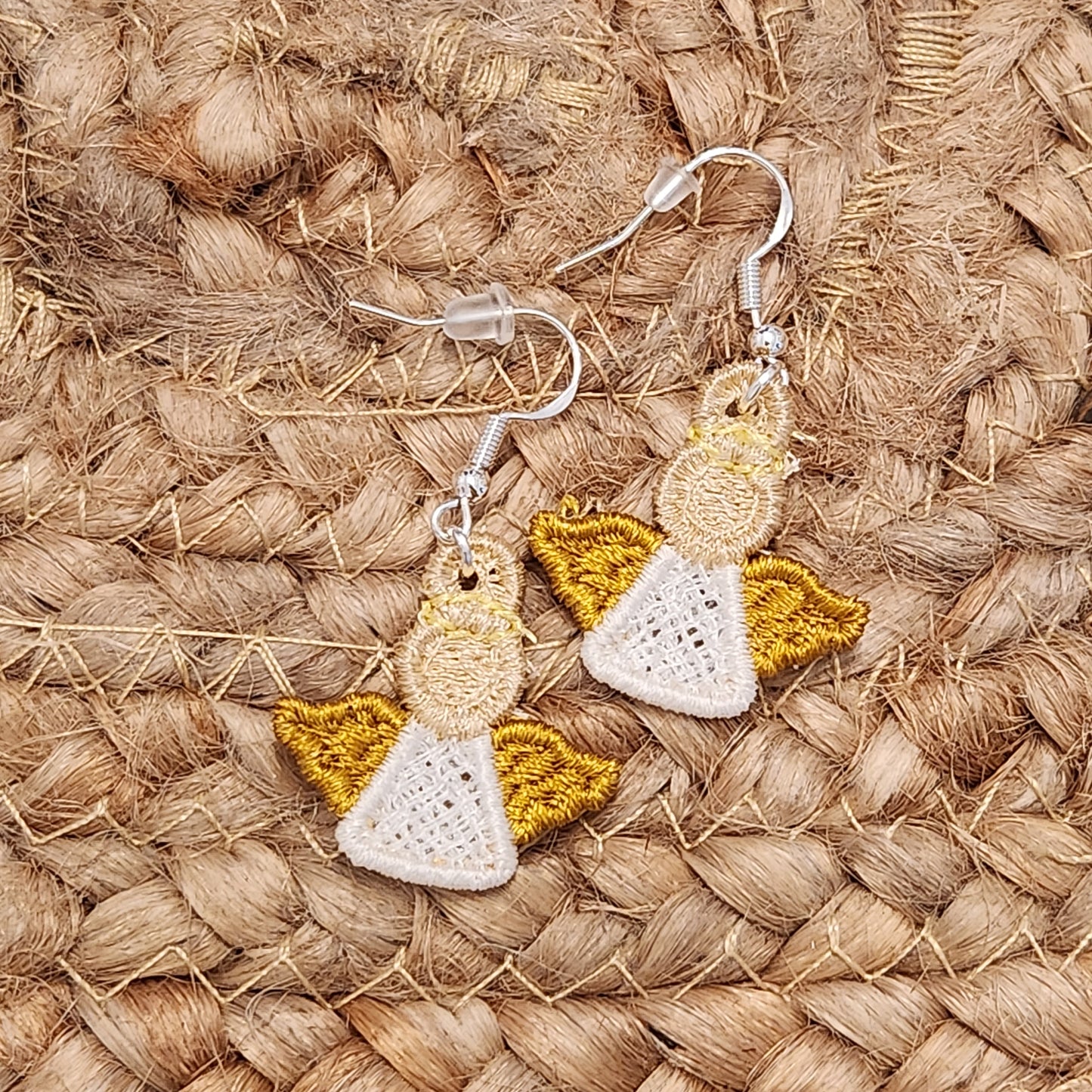 Angel Embroidered Earrings