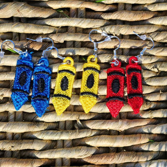 Crayon Embroidered Earrings