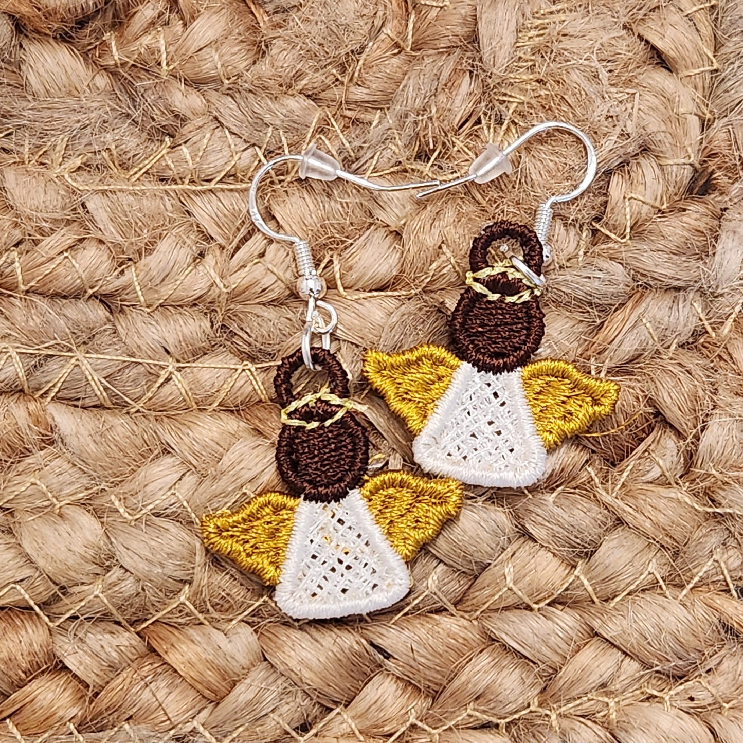 Angel Embroidered Earrings