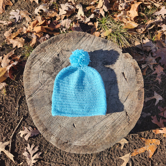 Kids Crochet Hat with pom -pom